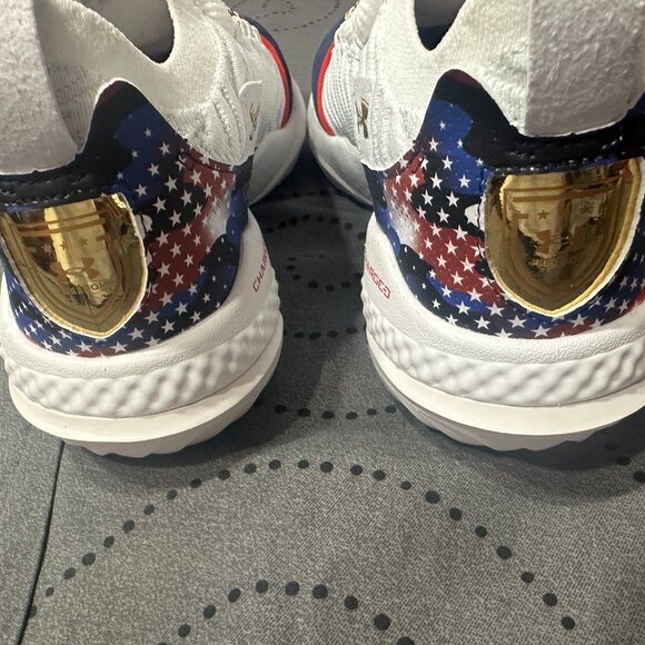 UNDER ARMOUR USA HARPER 9 TURF WHITE BLUE RED GOLD SHOES SIZE 8 7 MEN NEW NO BOX main image 4
